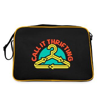 Thrift Shopper Call It Thrifting Thrift Store - Retro Bag - black/gold - Back