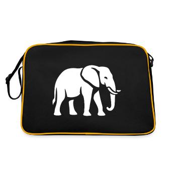 Elephant - Big Game, Tusk, Ivory - Retro Bag - black/gold - Back