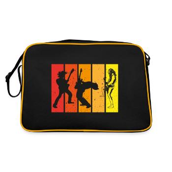 Guitariste, bassiste, guitariste - Sac Retro - noir/or - Dos