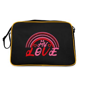 My Love. Cadeau copine. Cadeau Copain. - Sac Retro - noir/or - Dos