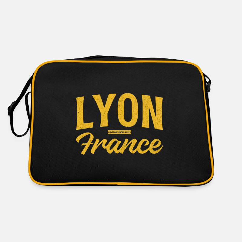 Lettrage rétro Lyon - Sac Retro - noir/or
