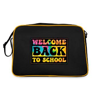 Bonne première journée drôle Bienvenue à la rentrée scolaire - Sac Retro - noir/or - Dos