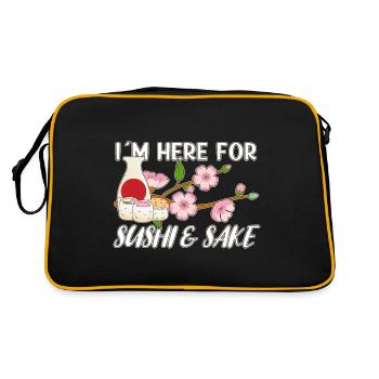 Amateur de sushis Je suis là pour les sushis et les sushis au saké - Sac Retro - noir/or - Dos