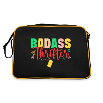 Thrift Shopper Badass Thrifter Thrift Store - Retro Bag - black/gold - Back