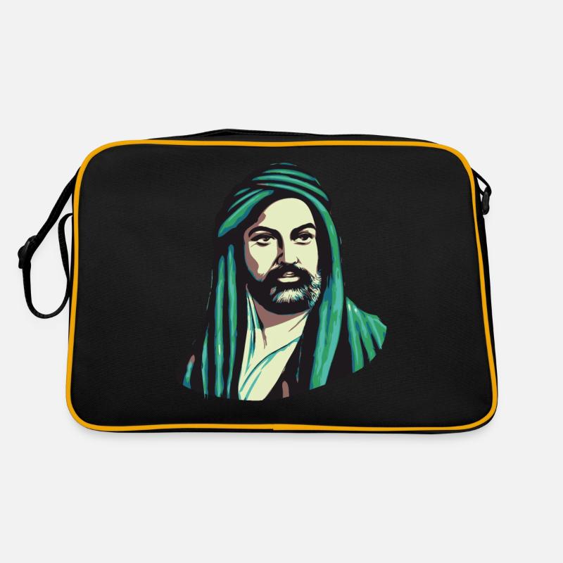 Ausdrucksstark: Hz. Ali Design - Retro Tasche - Schwarz/Gold