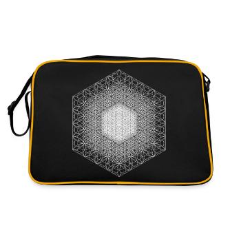 Fractal Flower Of Life Sacred Geometry - Retro Bag - black/gold - Back