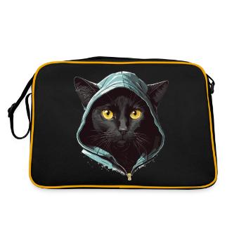 Cat Head Black Cat Bombay Happy Cat Cats - Retro Bag - black/gold - Back