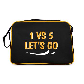1 vs 5 lets go - Retro Bag - black/gold - Back