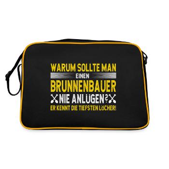 Le constructeur de puits Spruch connaît les trous les plus profonds - Sac Retro - noir/or - Dos