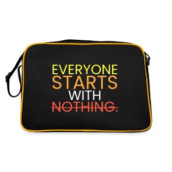 Everyone starts with nothing. - Retro Bag - black/gold - Back