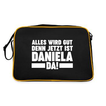 Daniela - Retro Tasche - Schwarz/Gold - Hinten