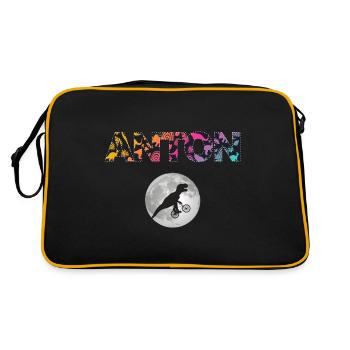 ANTON - Beau prénom de garçon avec dinosaure - Sac Retro - noir/or - Dos