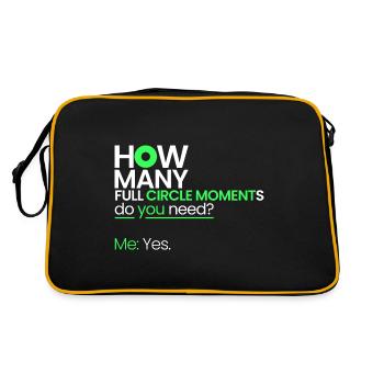 Wie viele Momente, in denen sich der Kreis schließ - Retro Tasche - Schwarz/Gold - Hinten