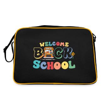 Bienvenue à l’école pour un autobus scolaire mignon et drôle - Sac Retro - noir/or - Dos