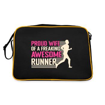 Courir fière épouse d’un marathonien génial - Sac Retro - noir/or - Dos