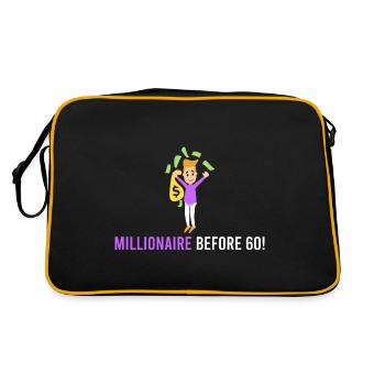 Millionaire before 60! - Retro Bag - black/gold - Back