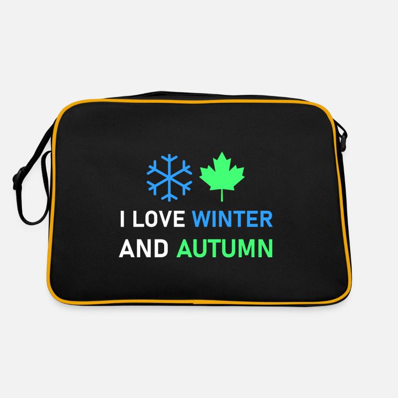 Ich liebe Winter und Herbst Retro Tasche