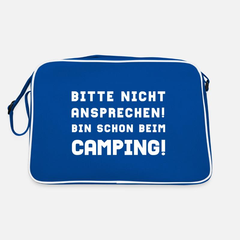 bitte nicht ansprechen camping Retro Tasche