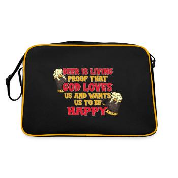 Beer is the proof that God loves and wants us, - Retro Bag - black/gold - Back