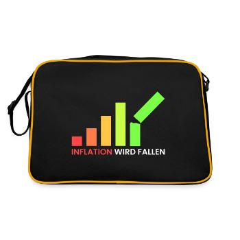 Inflation wird fallen - Retro Tasche - Schwarz/Gold - Hinten