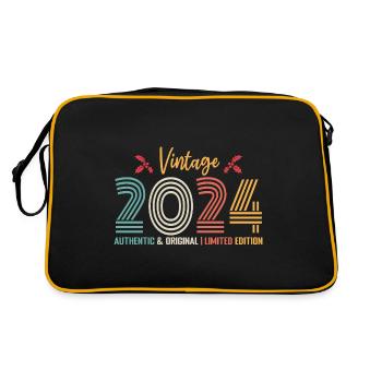 anniversaire 2024 anniversaire né en 2024 rétro - Sac Retro - noir/or - Dos