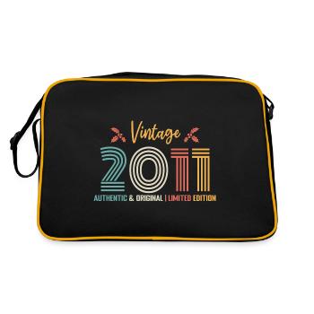 Anniversaire 2011 Anniversaire né en 2011 rétro - Sac Retro - noir/or - Dos