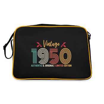 Anniversaire 1950 Anniversaire né en 1950 rétro - Sac Retro - noir/or - Dos