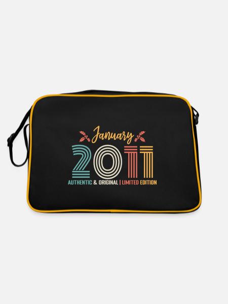 Januar 2011 Retro Januar 2011 Jubiläum - Retro Tasche - Schwarz/Gold - Hinten