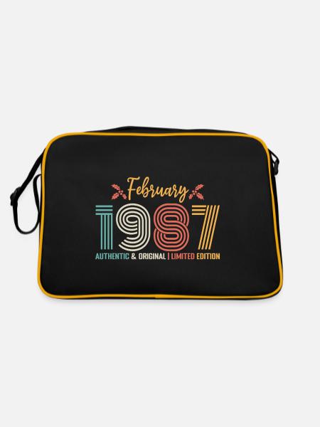 Février 1987 anniversaire Février 1987 rétro - Sac Retro - noir/or - Dos