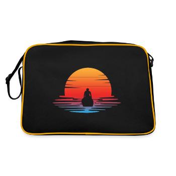 Kajak Kayak Kayak Retro Vintage Sunset Paddle Paddle - Sac Retro - noir/or - Dos