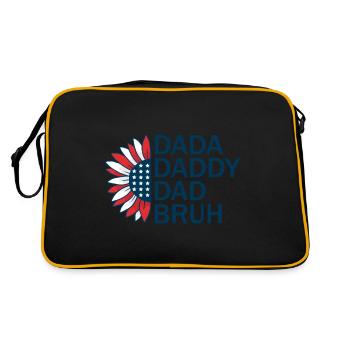 Herren Dada Papa Papa Bruh Vatertag Patriotisch - Retro Tasche - Schwarz/Gold - Hinten