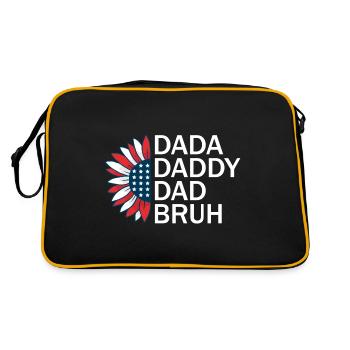 Dada Daddy Dad Bruh USA Flagge für Patriot Männer Ehefrau - Retro Tasche - Schwarz/Gold - Hinten
