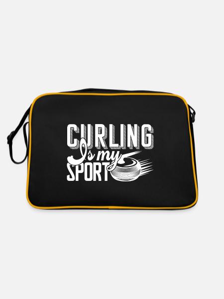 Curling Curling Is My Sport - Retro Bag - black/gold - Back
