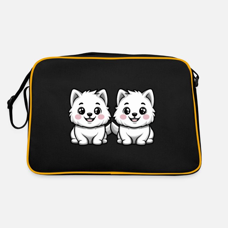 Samojede Hund Comic Retro Tasche