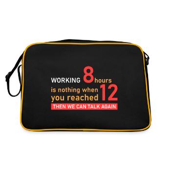 Work 12 hours! - Retro Bag - black/gold - Back