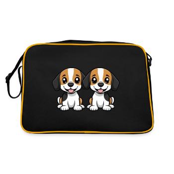 Beagle Dog Comic - Retro Bag - black/gold - Back
