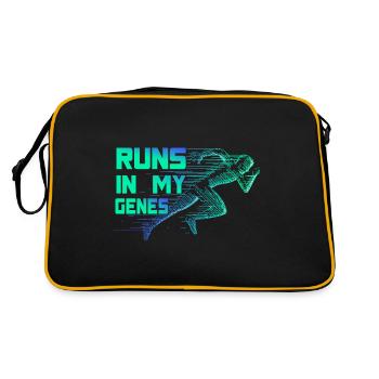 Running Runs In My Genes Marathon Runner Gift - Retro Bag - black/gold - Back