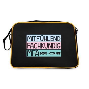 MFA Fachkundig Medizinische Fachangestellte - Retro Tasche - Schwarz/Gold - Hinten
