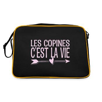 Les copines c'est la vie. Cadeau copine. - Sac Retro - noir/or - Dos