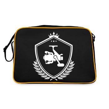 Fishing Reel Coat of Arms - Retro Bag - black/gold - Back