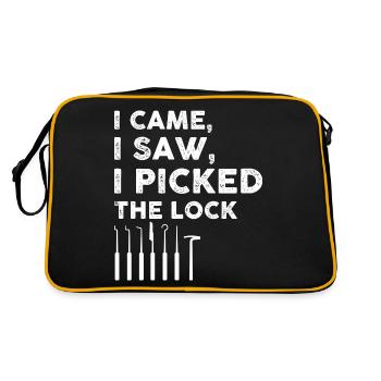 Lock Picking Locking Technician Schlossdienst Design - Retro Bag - black/gold - Back