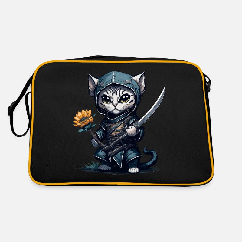 Die Ninja-Katze Retro Tasche