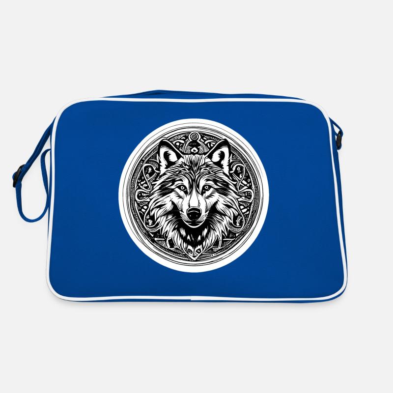 Wolf Wikinger Nordisch Kreis Centic Retro Tasche