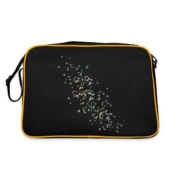 Stars, star, colorful stars - Retro Bag - black/gold - Back
