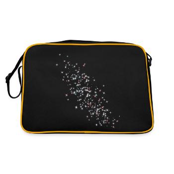 Stars, star, colorful stars, white stars - Retro Bag - black/gold - Back