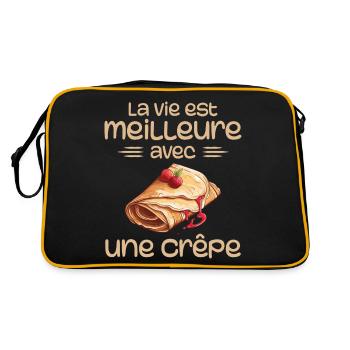 Crêpes Bretagne humour crêpe - Sac Retro - noir/or - Dos