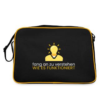 verstehe wie es funktioniert - Retro Tasche - Schwarz/Gold - Hinten