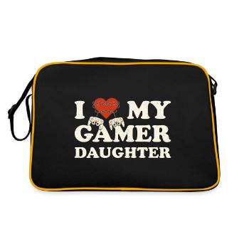 J’aime ma fille gamer - Je cœur mon gamer - Sac Retro - noir/or - Dos