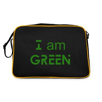 I am GREEN - Environmental awareness - Retro Bag - black/gold - Back