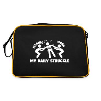 My Daily Struggle Is Fishing - Retro Bag - black/gold - Back